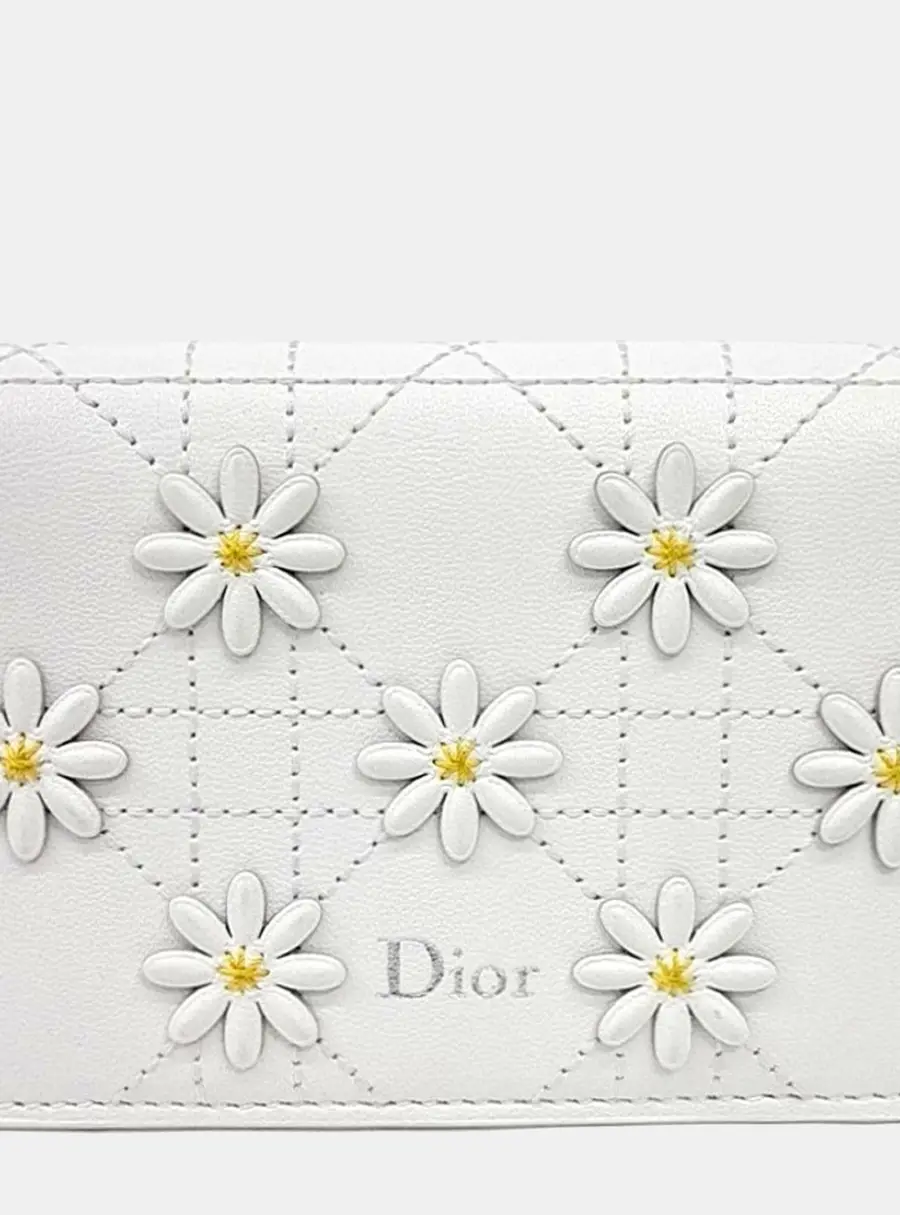 Dior Card Holder White Leather Card Holder Bag