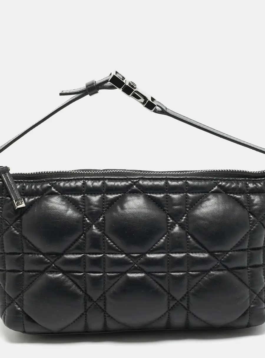 Dior Travel Nomad Medium Black Macrocannage Leather Pouch