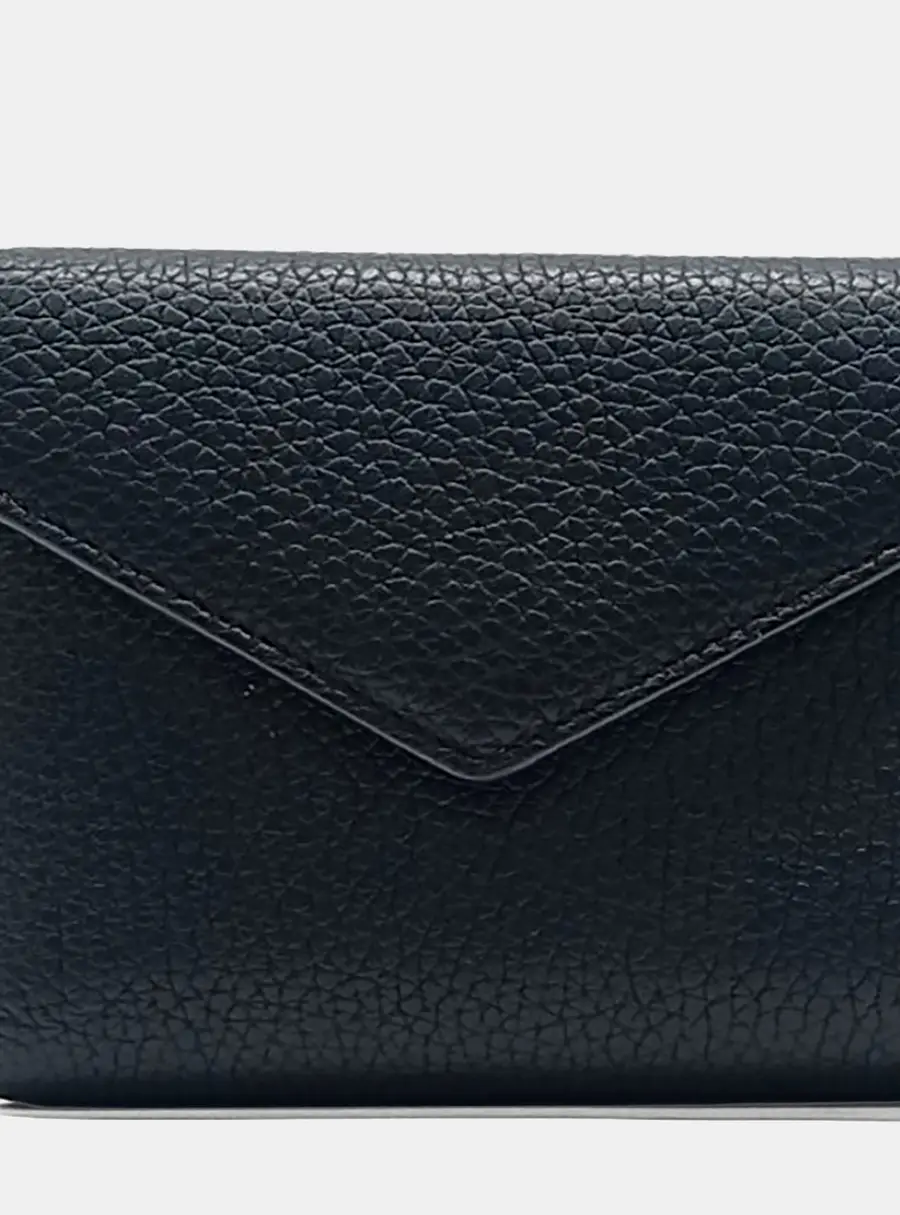 Christian Dior Diorama Bi-Fold Wallet Black Grained Calfskin Leather Wallet