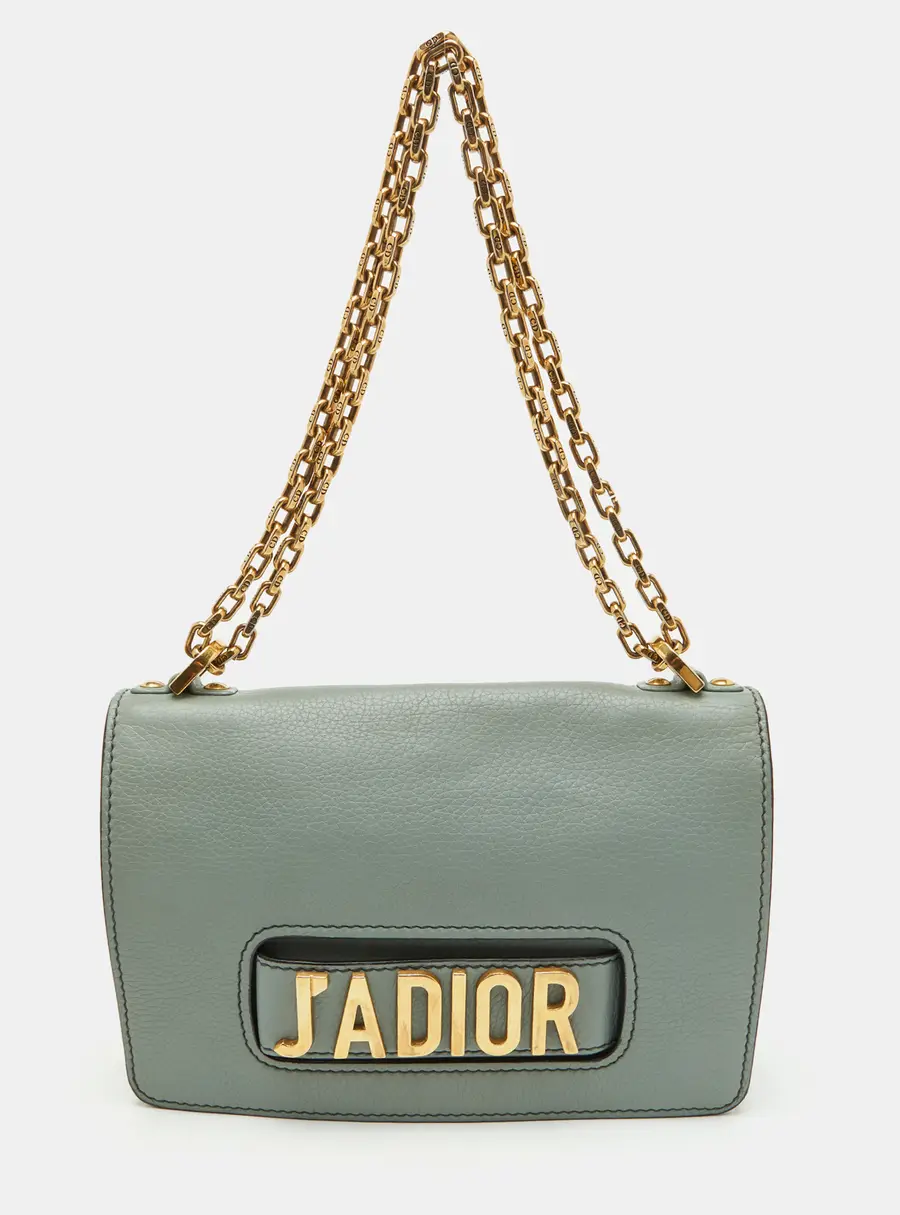 Dior J'Adior Medium Green Leather Chain Flap Crossbody Bag