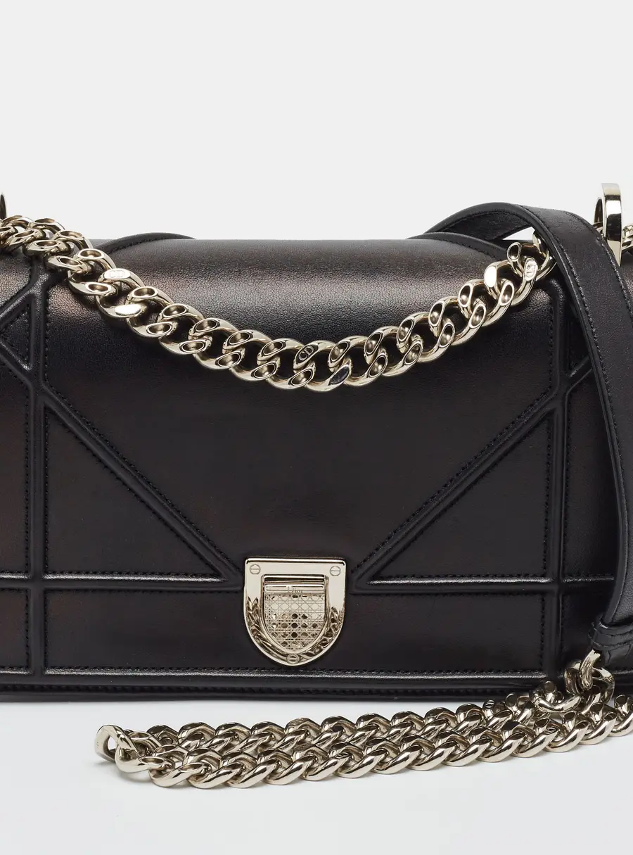 Dior Diorama Small Black Cannage Leather Flap Bag