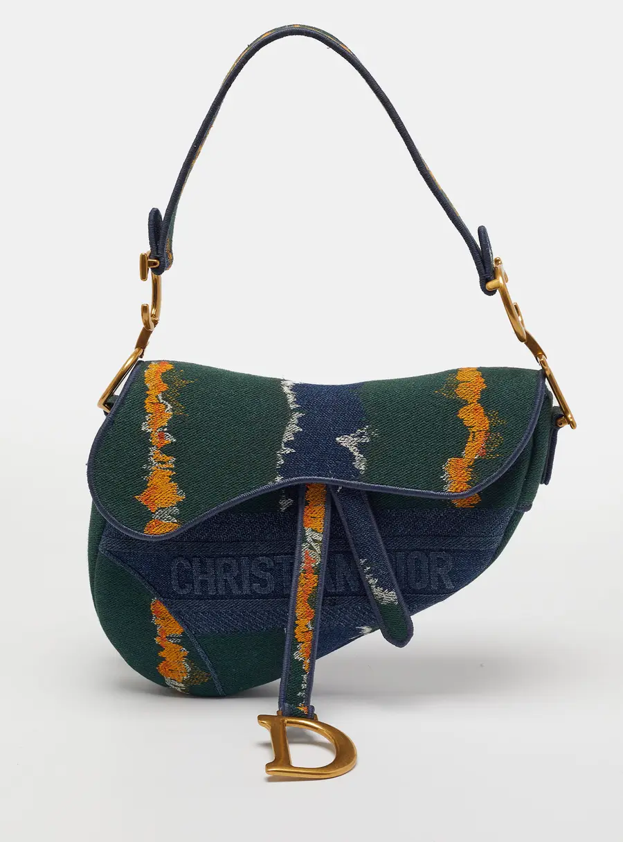 Dior Saddle Tie Dye Multicolor Denim Shoulder Bag