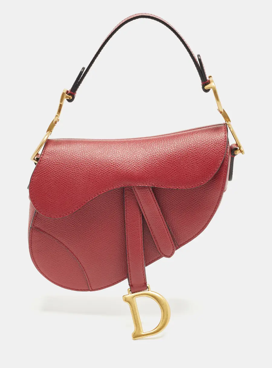Dior Saddle Mini Red Leather Saddle Bag