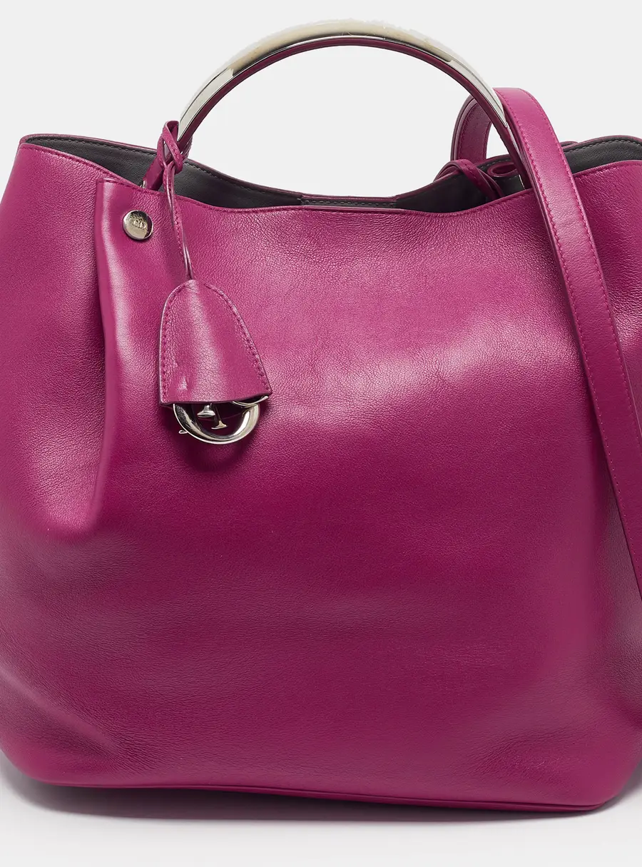 Dior Diorific Fuchsia Leather Bucket Tote