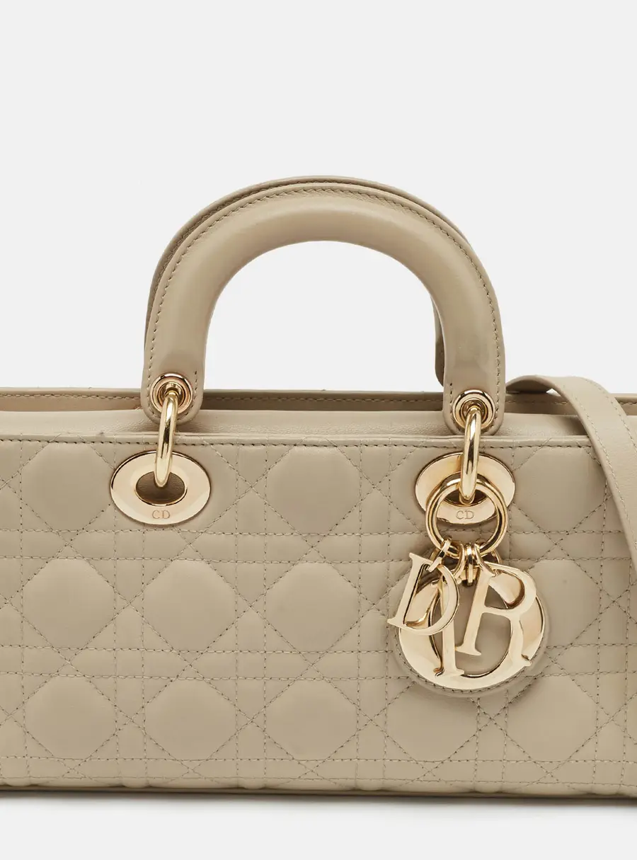 Dior Lady D-Joy Medium Beige Cannage Leather Tote