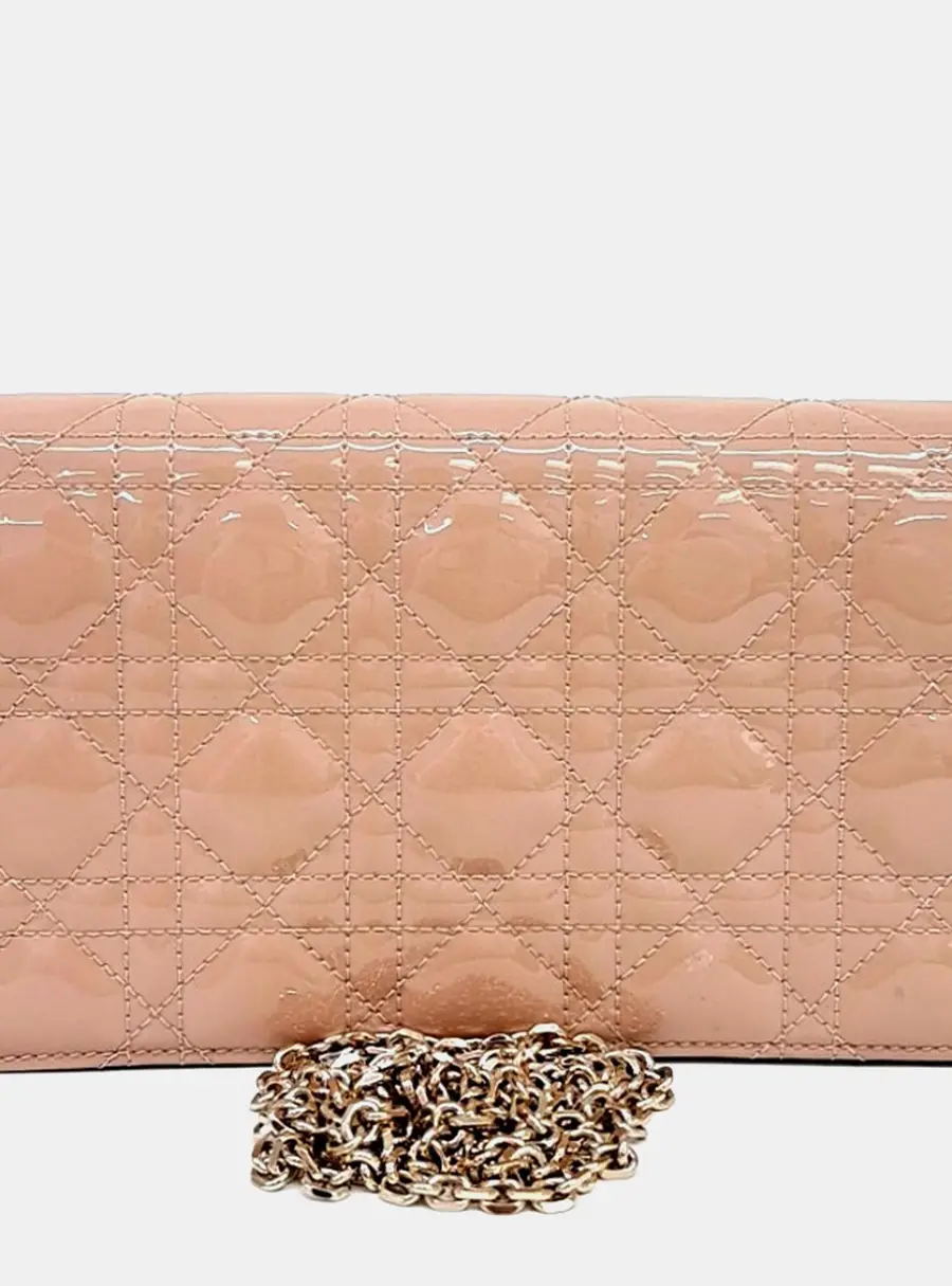 Christian Dior Patent Cannage Chain Crossbody Bag S0204