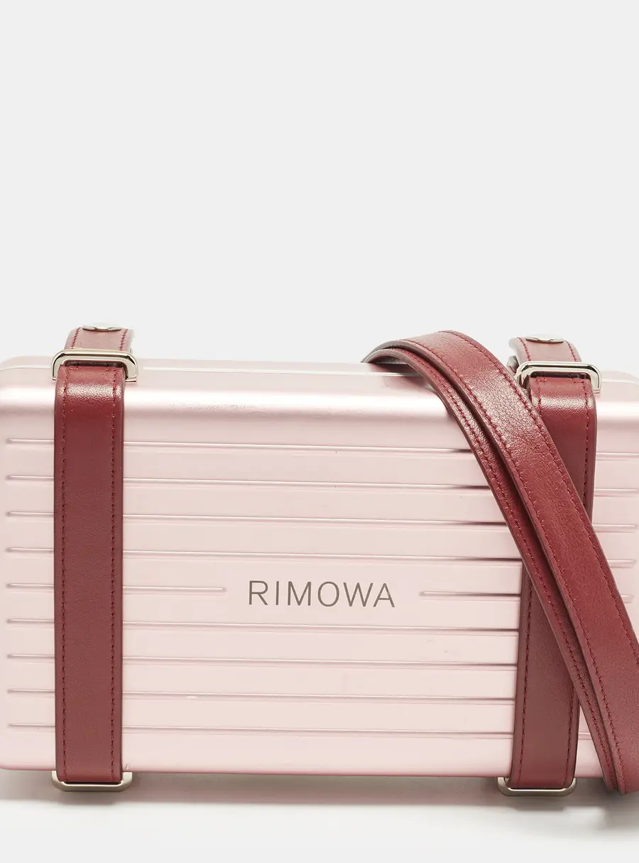 Dior x Rimowa Personal Pink/Burgundy Aluminium and Leather Crossbody Bag