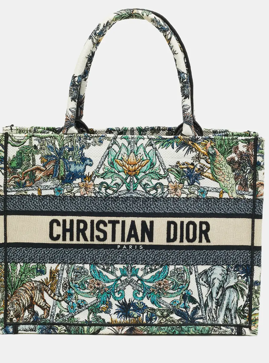 Dior Book Medium Multicolor Etoile de Voyage Embroidered Canvas Tote