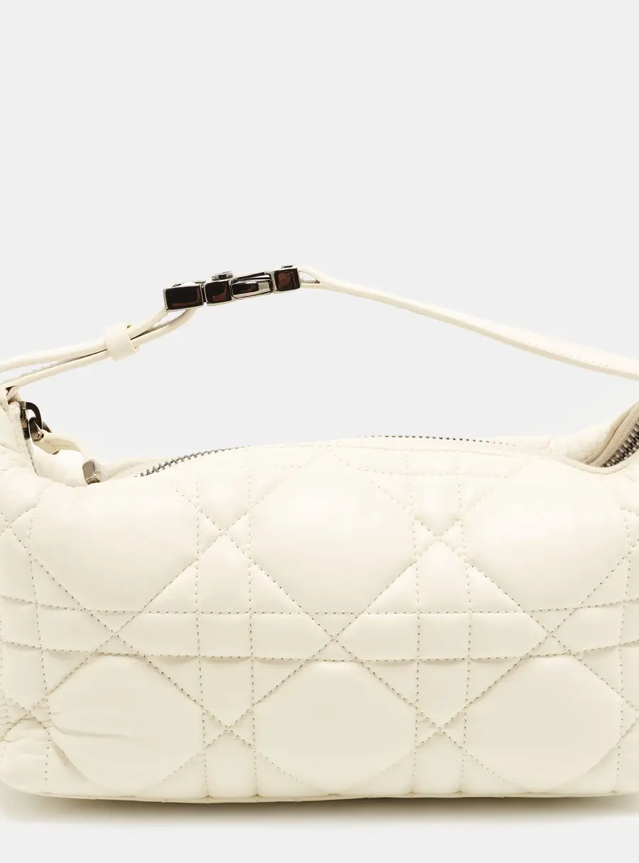 Dior Travel Nomad Medium White Macrocannage Leather Pouch