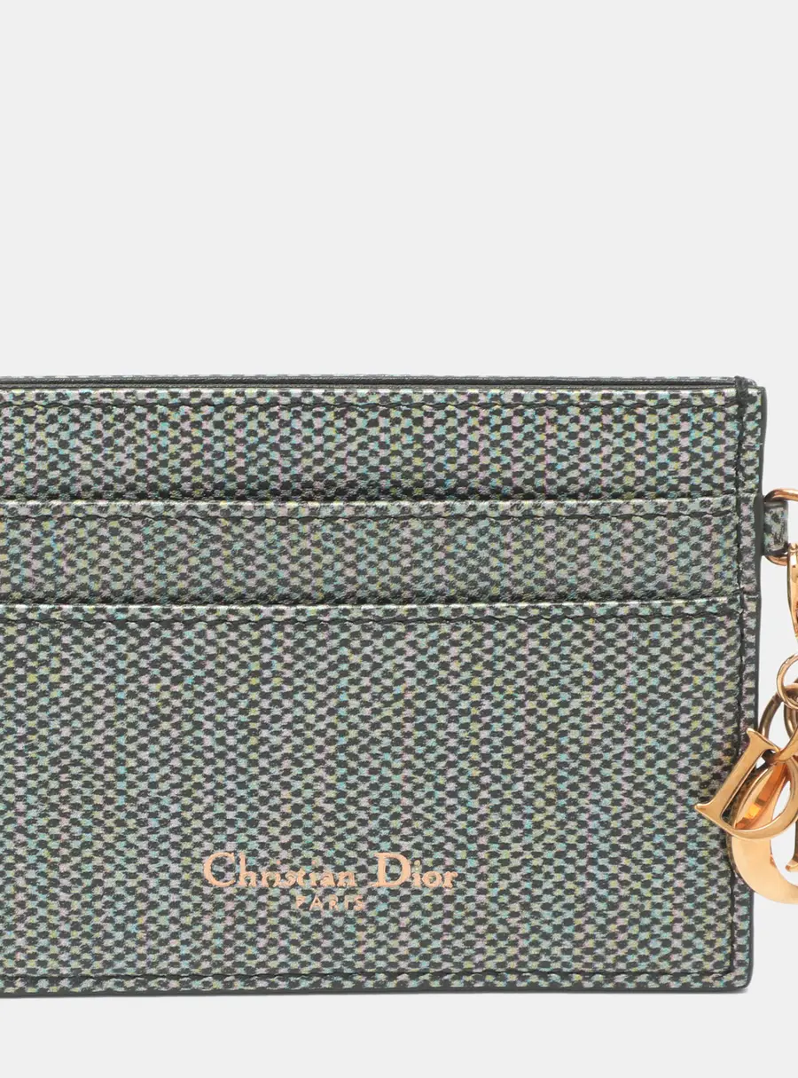 Dior Multicolor Leather Lady Dior Card Holder