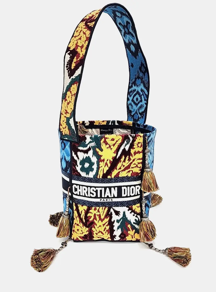 Dior Multicolor Fabric D-BUBBLE Bucket Bag