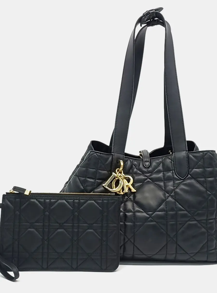 Dior Black Leather Christian Dior Toujours Medium M2821OSHJ