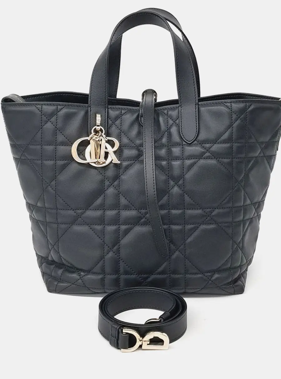 Dior Black Leather Toujours Vertical Medium