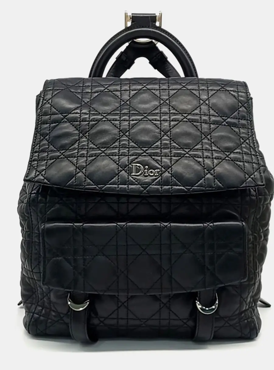 Christian Dior Black Leather Stardust Backpack M1502PVQN