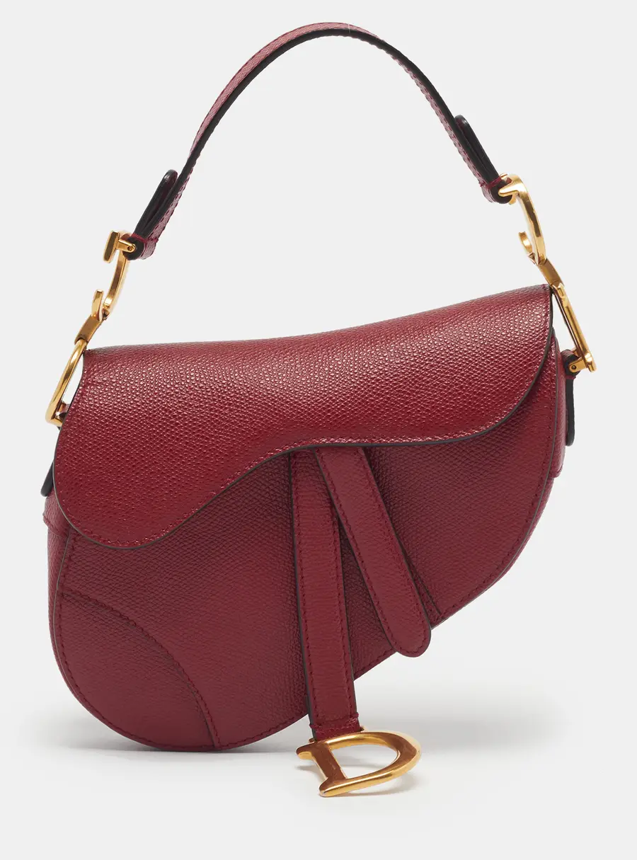 Dior Saddle Mini Red Leather Shoulder Bag