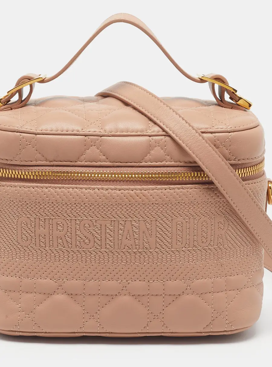 Dior DiorTravel Small Beige Cannage Leather Vanity Case