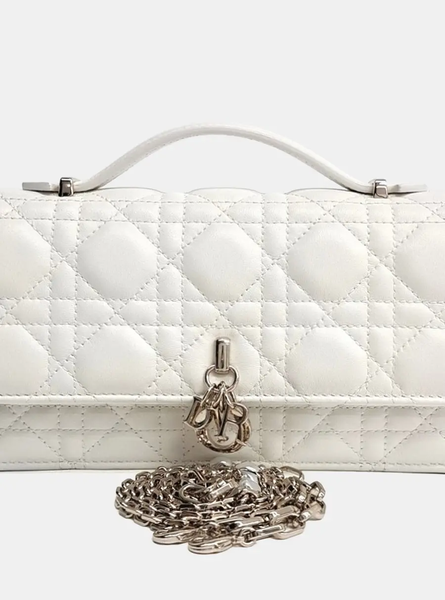 Christian Dior Cream Leather Miss Dior Mini Bag S0980