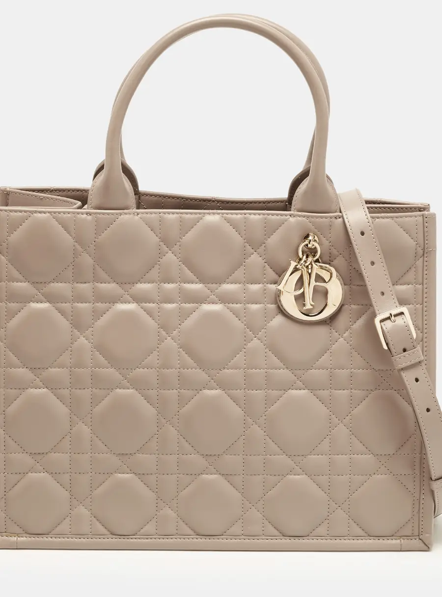 Dior Book Medium Beige Macrocannage Leather Tote