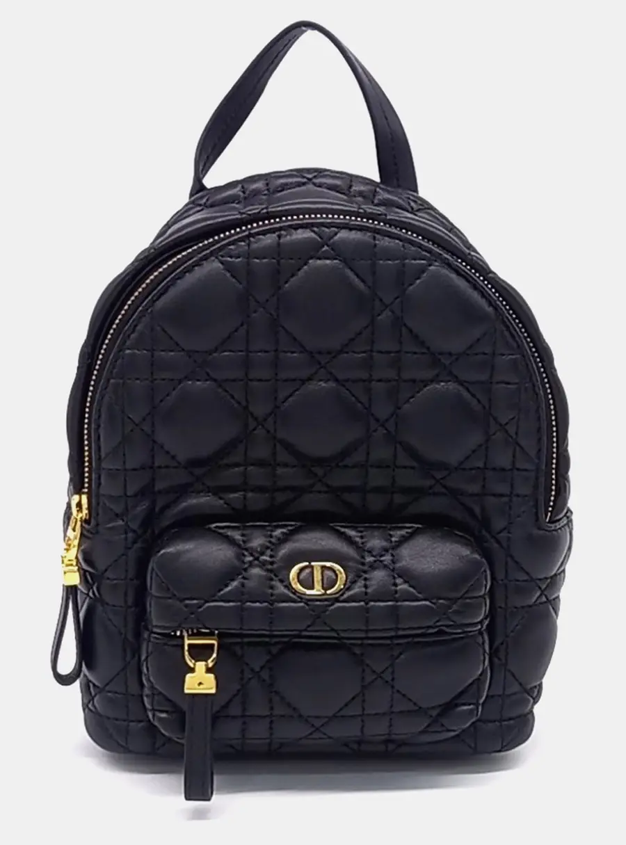 Dior Mini Cannage Black Leather Backpack Bag