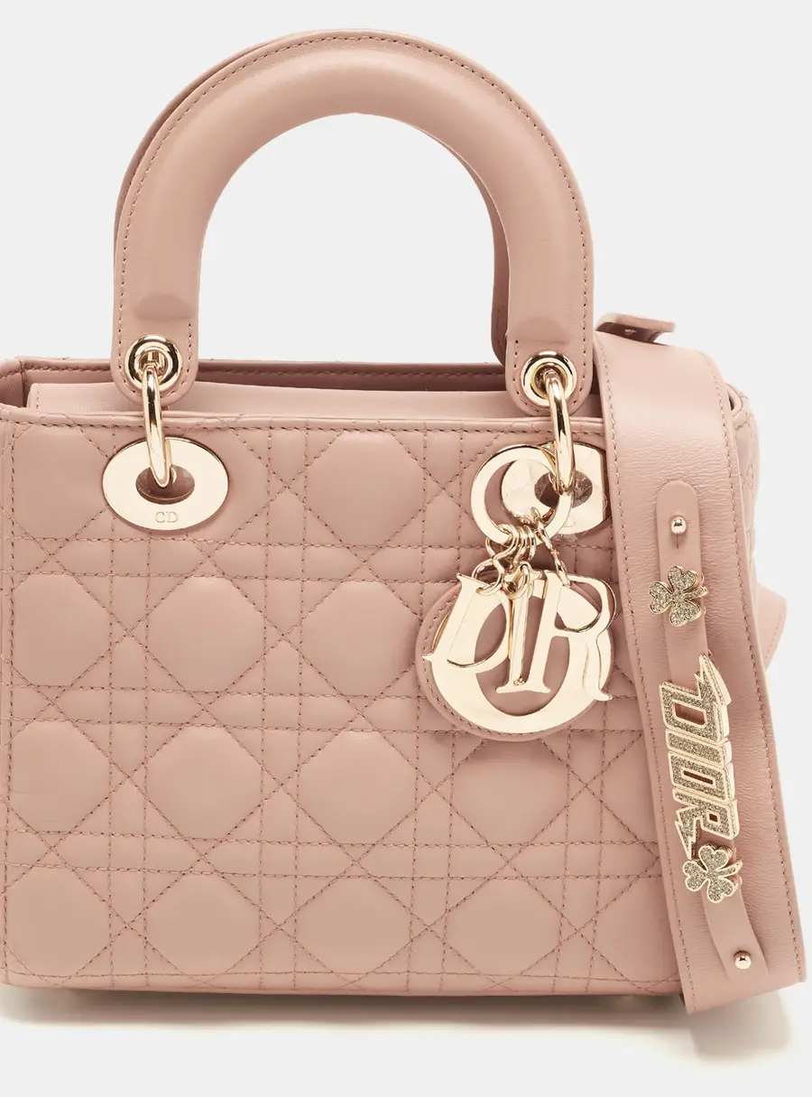 Dior Lady Dior My ABCDior Small Old Rose Cannage Leather Tote