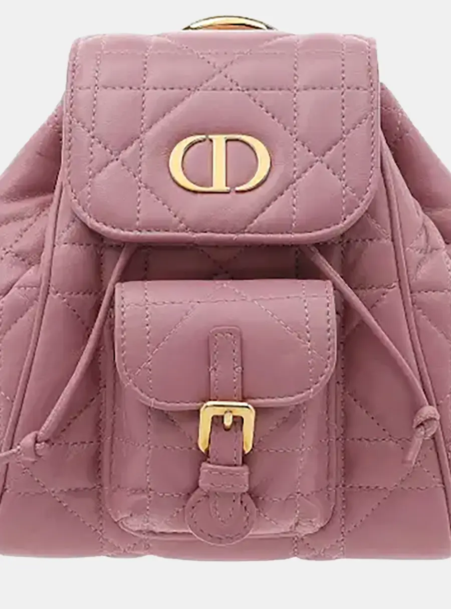 Dior Caro Small Pink Macro Cannage Lambskin Backpack Bag