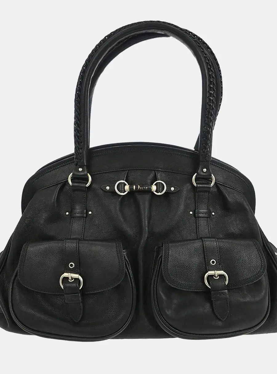 Dior My Dior Black Leather Duffel Bag