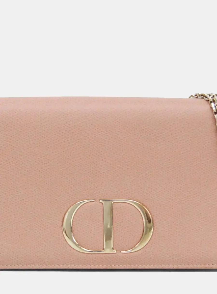 Dior 30 Montaigne Pink Beige Leather Shoulder Bag