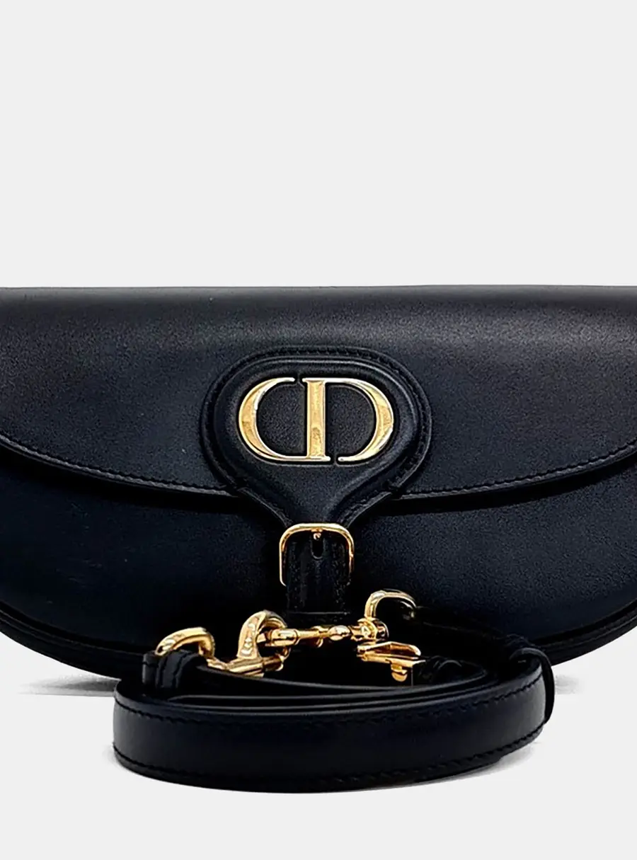 Christian Dior Barbie East West Black Leather Shoulder Bag