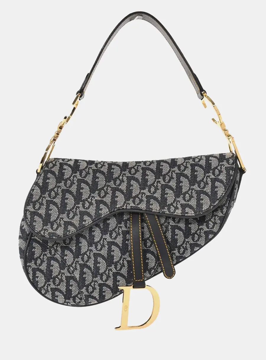 Dior Saddle Navy Trotter Canvas Bag