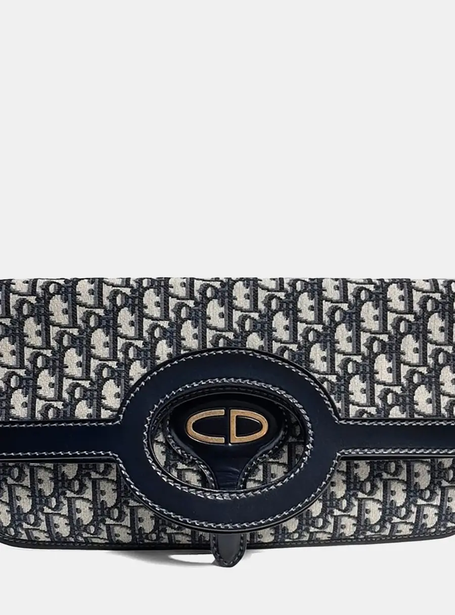 Dior Oblique Multicolor Fabric Folding Clutch Bag