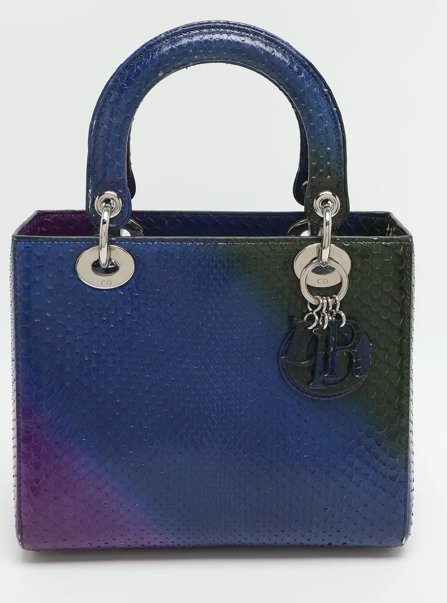 Dior Lady Dior Medium Multicolor Python Tote