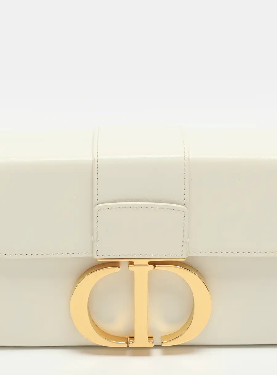 Dior 30 Montaigne Off White Leather Box Bag
