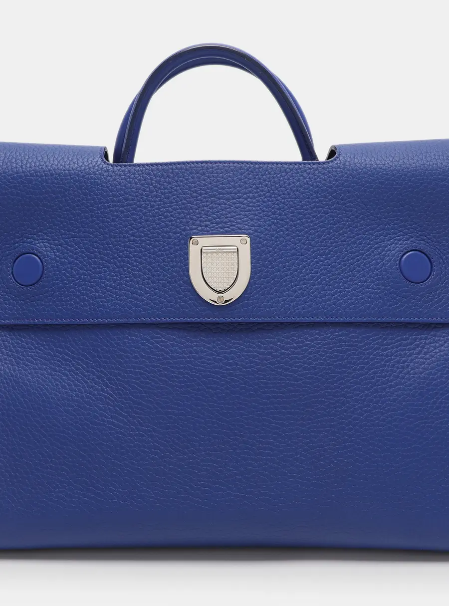Dior Diorever Large Blue Leather Top Handle Bag