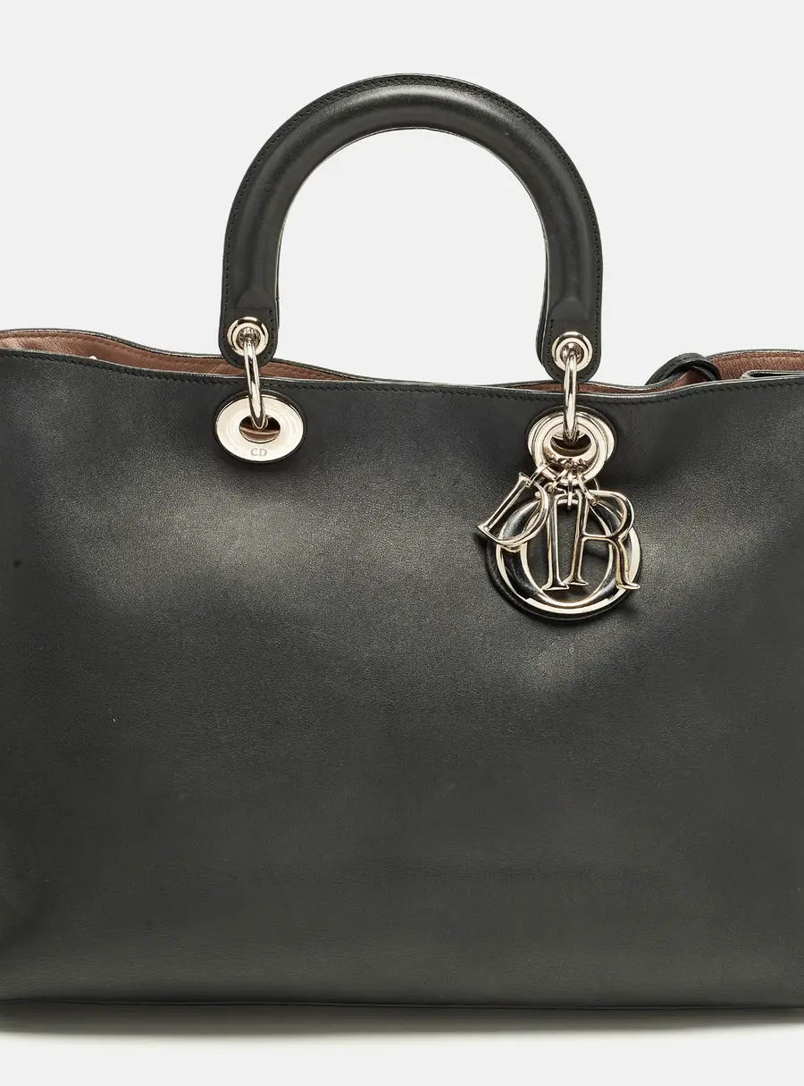 Dior Diorissimo Large Black Leather Tote