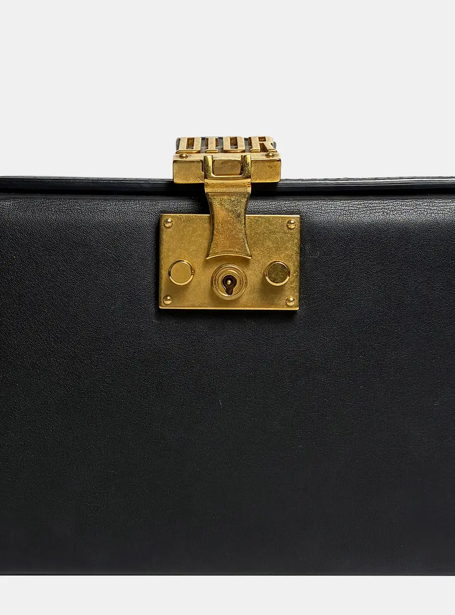 Dior Addict Lock Black Leather Crossbody Bag