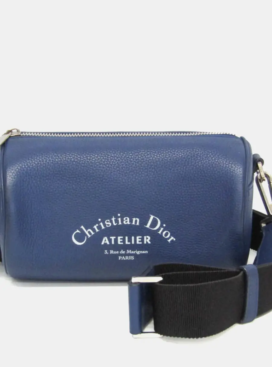 Dior Homme Atelier Roller Navy Leather Shoulder Bag