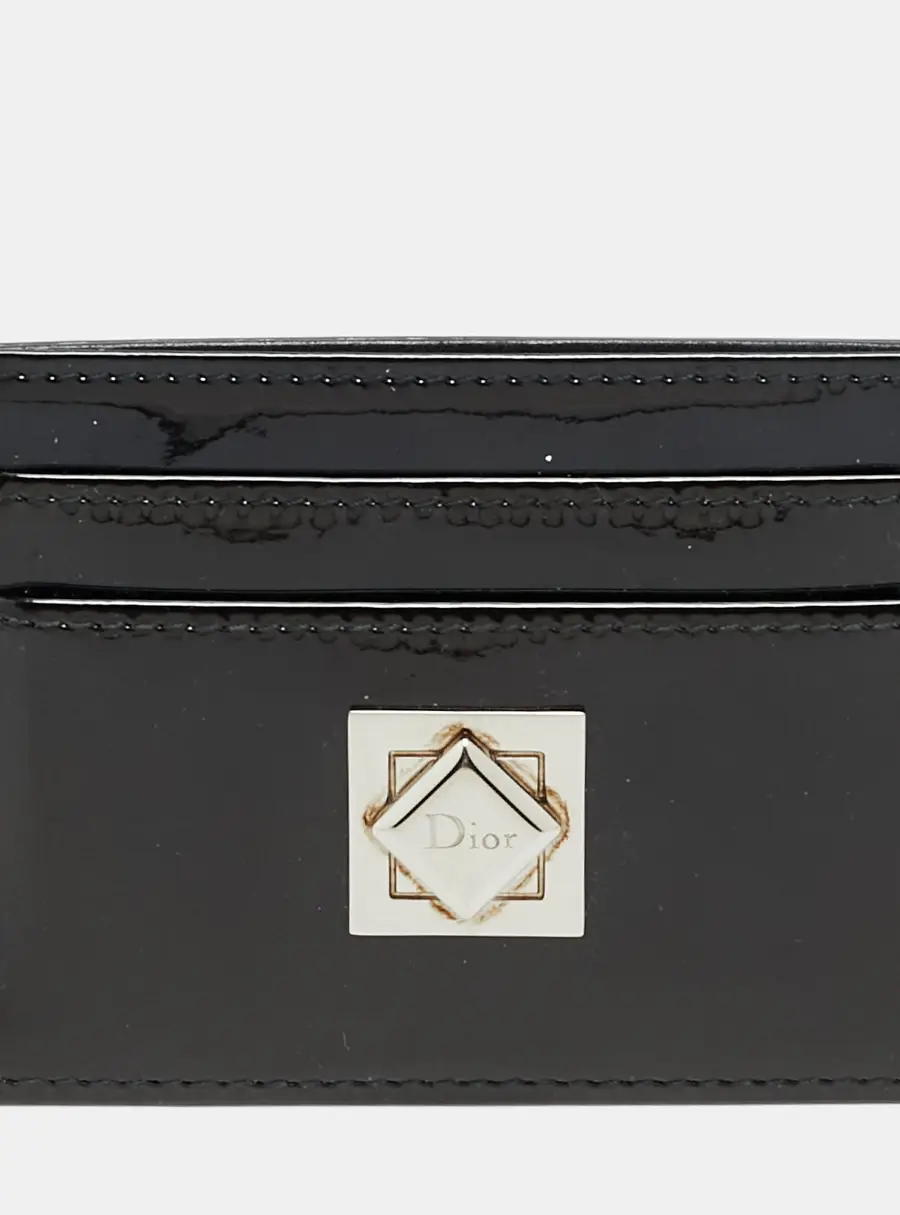 Dior Turn Me Dior Dark Green Patent Leather Card Holder