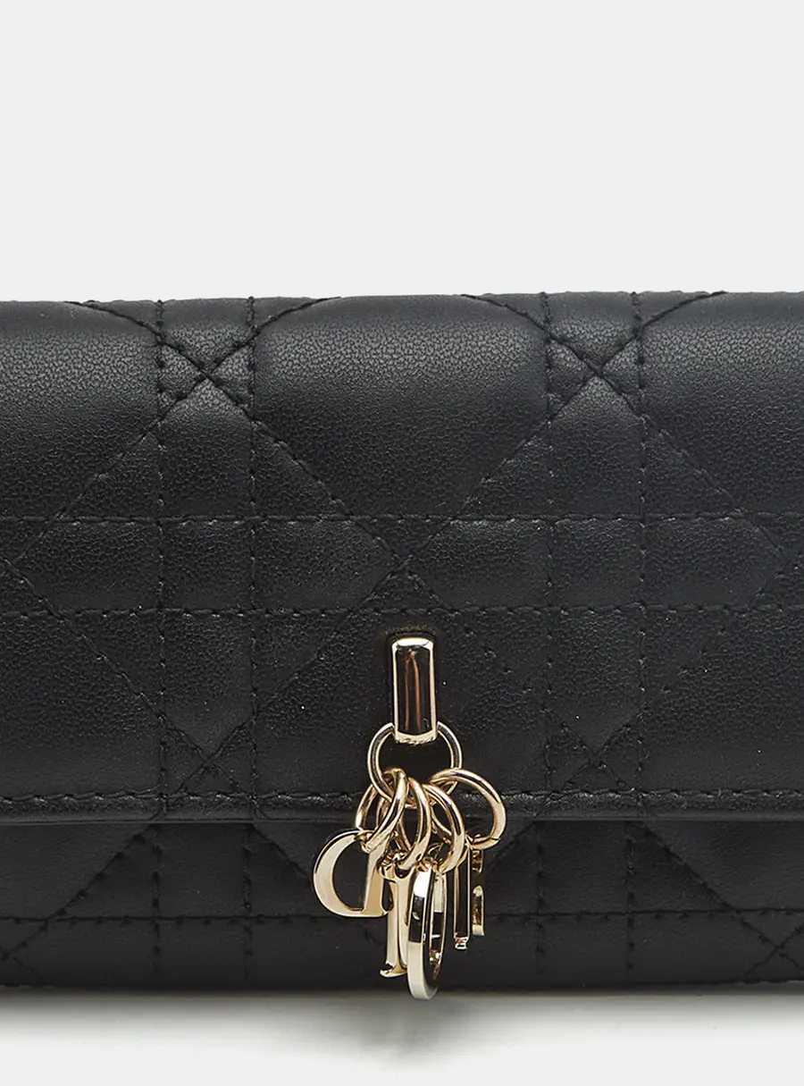 Dior My Dior Glycine Black Cannage Leather Wallet
