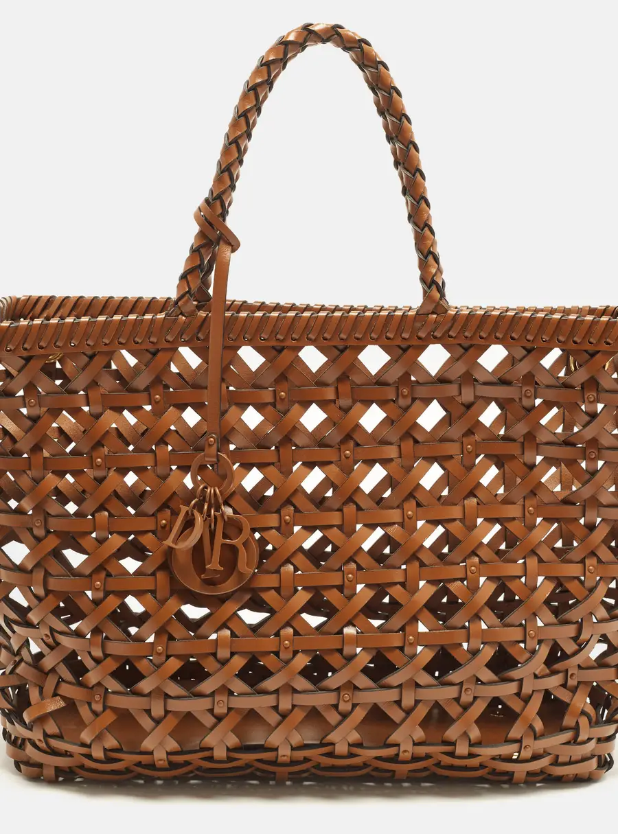 Dior DiorCabas Brown Woven Leather Tote