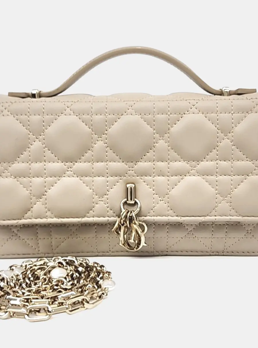 Christian Dior Beige Leather Miss Dior Mini Bag