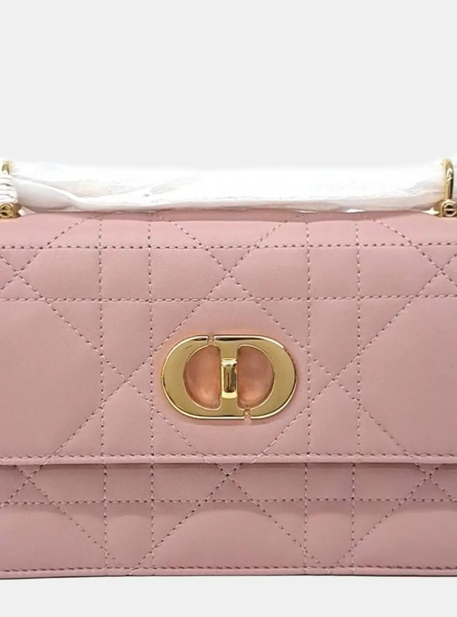 Christian Dior Miss Caro Mini Pink Lambskin Leather Crossbody Bag
