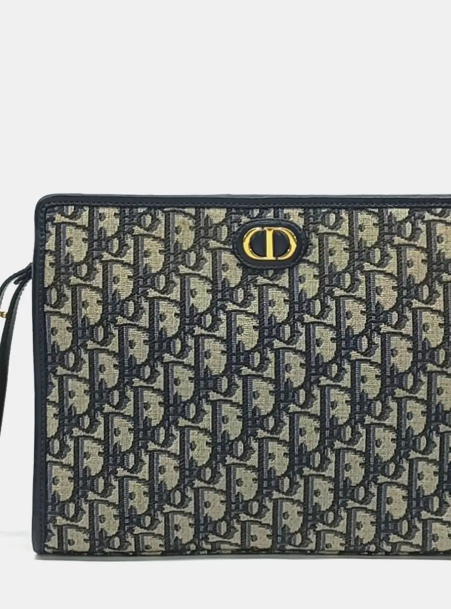 Dior Multicolor Fabric Oblique 30 Montaigne Pouch