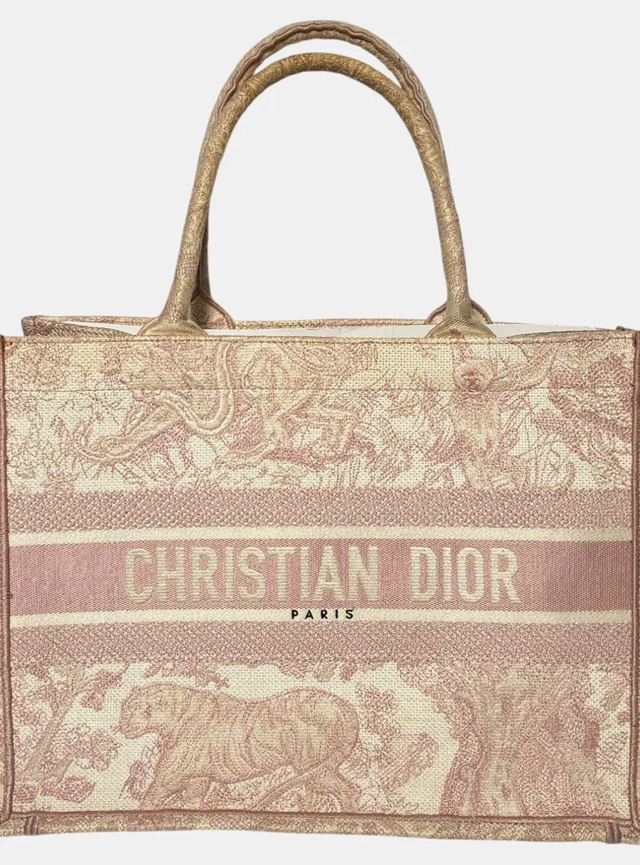 Dior Book Medium Pink Canvas Tote