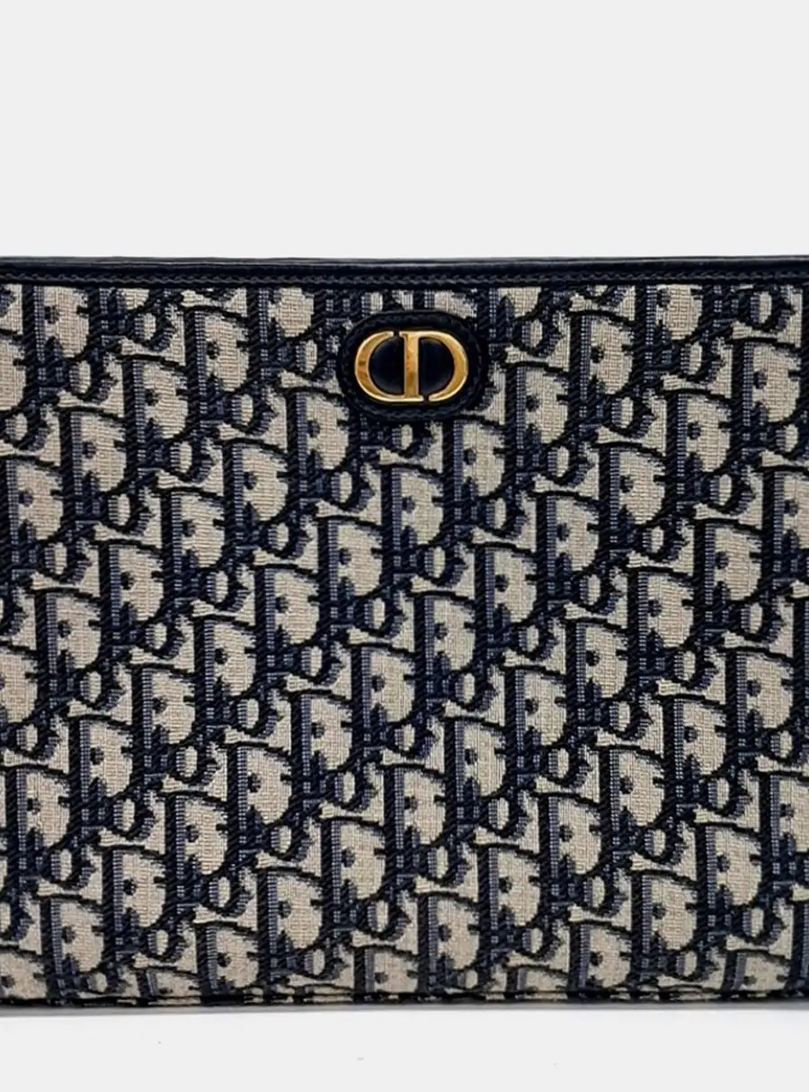 Dior Multicolor Fabric Oblique 30 Montaigne Pouch