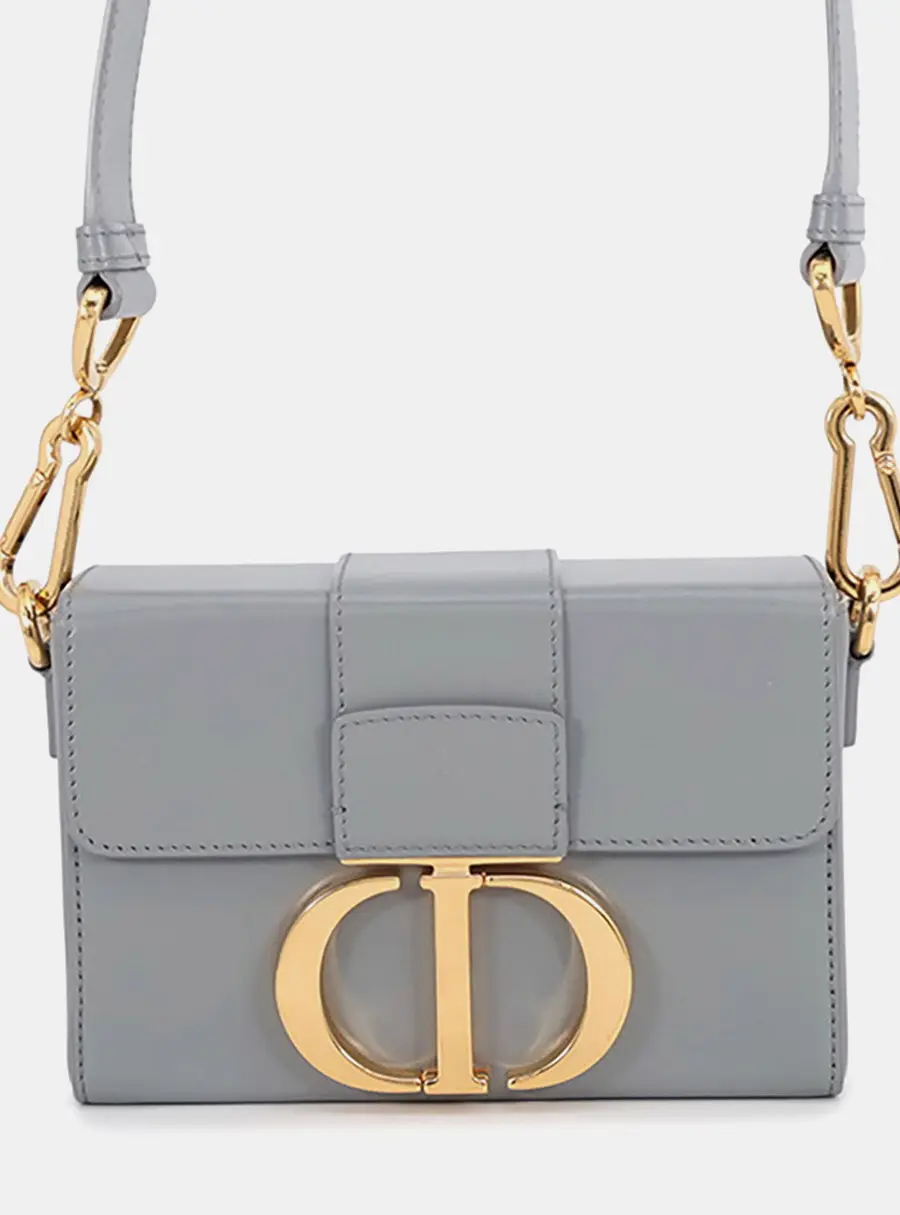 Dior 30Montaigne Shoulder Bag Gray Leather