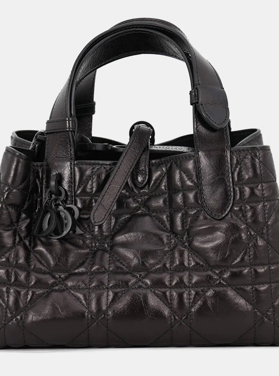 Dior To Jules Tote Bag Metalic Black Leather Size Small