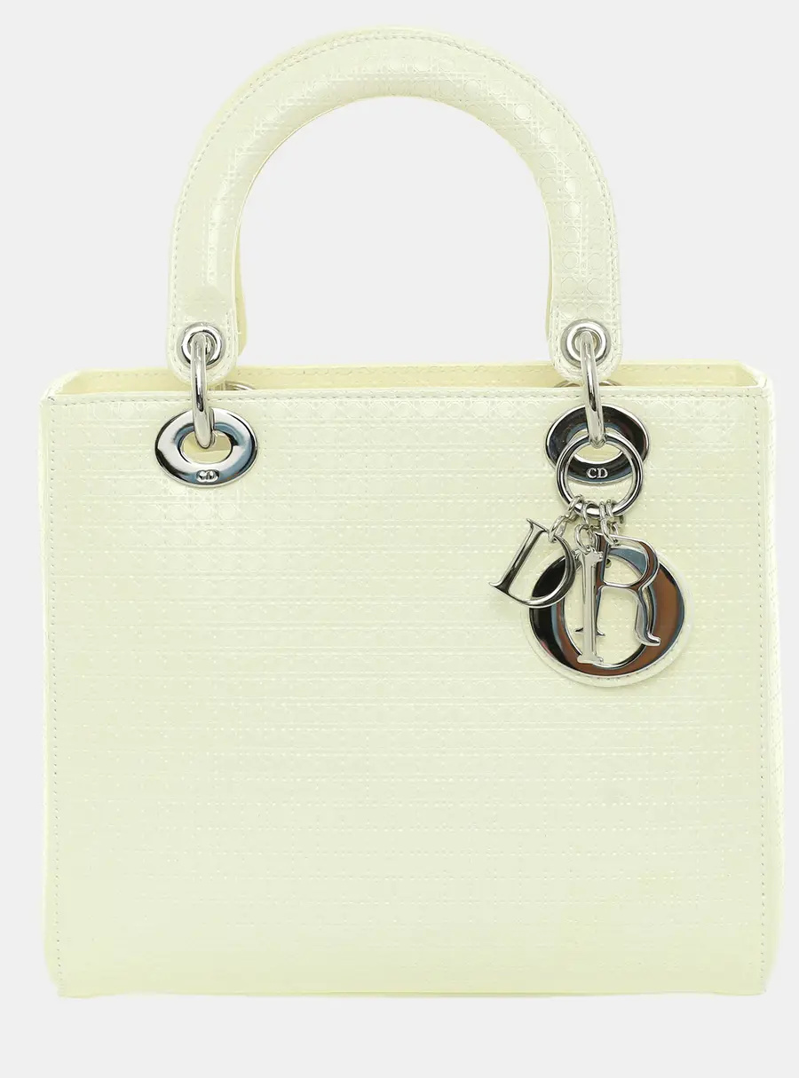 Dior Patent Micro-Cannage Medium Lady Dior Bag