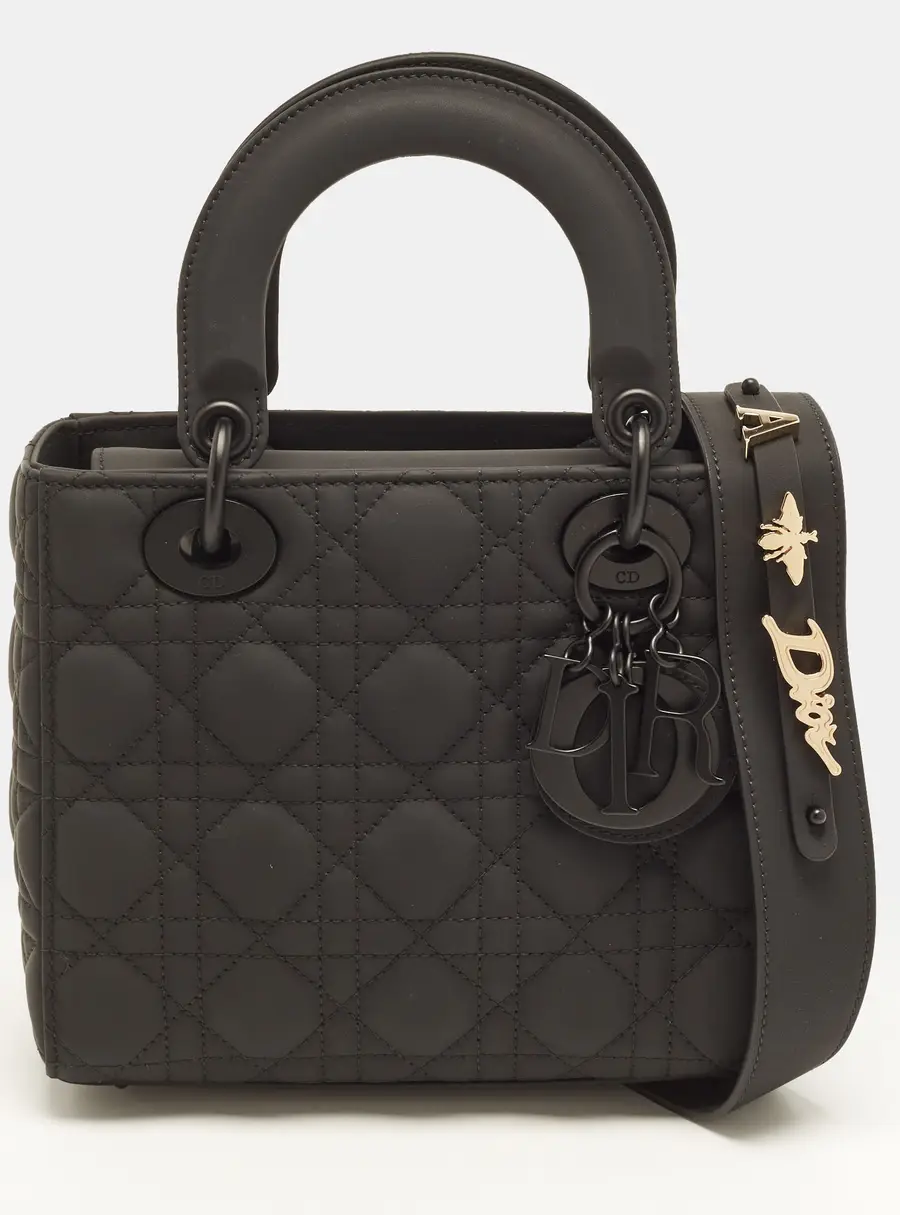 Dior Lady Dior My ABCDior Matte Black Cannage Leather Tote