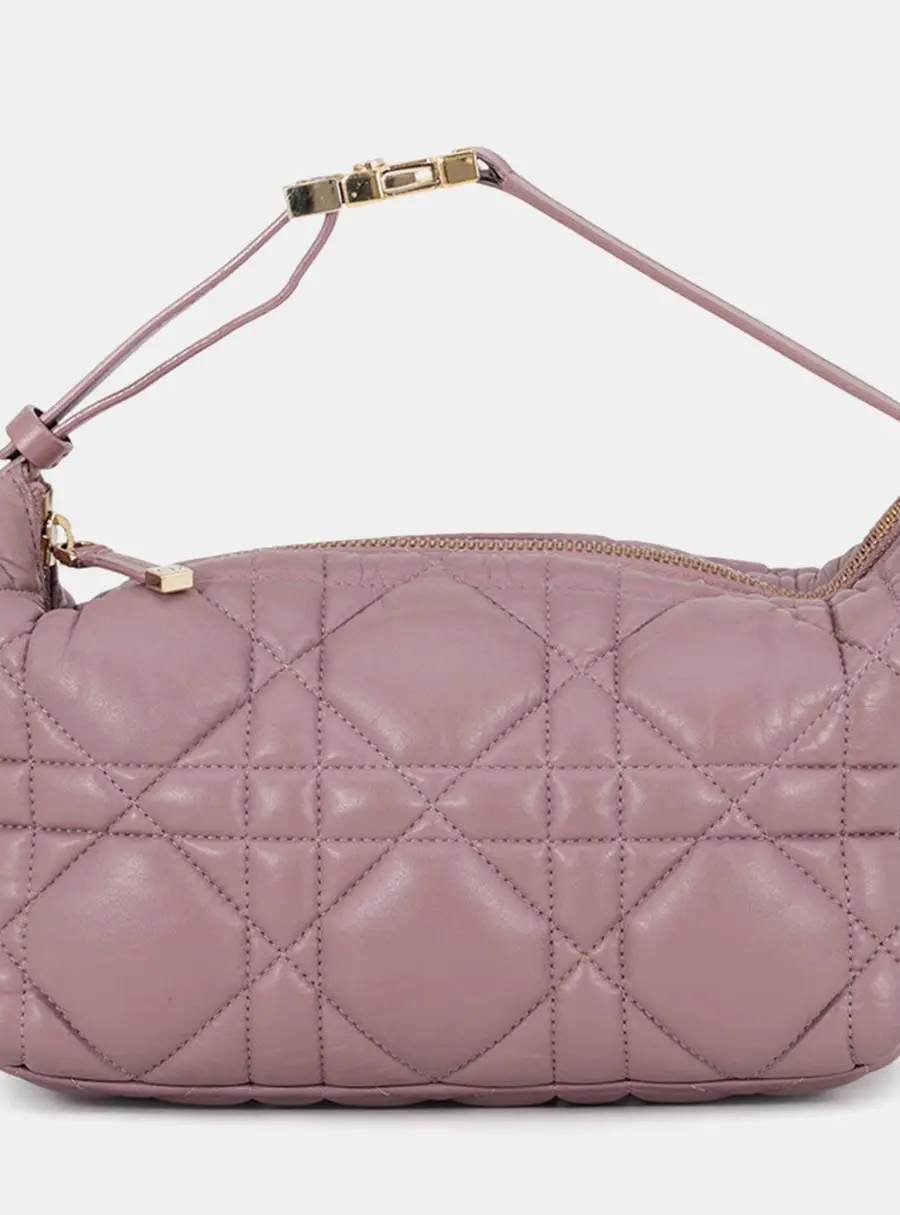 Dior Travel Nomad Pouch Macro Cannage Peonypink Calf Leather Size Medium