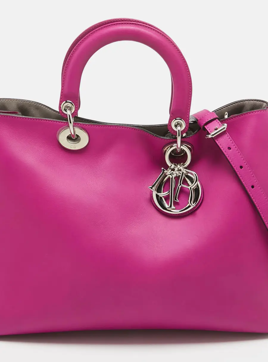 Dior Diorissimo Large Pink Leather Shopper Tote